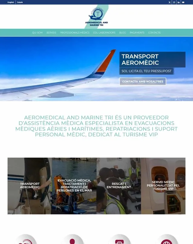 Web de Air-marine (Evacuacions mèdiques)
