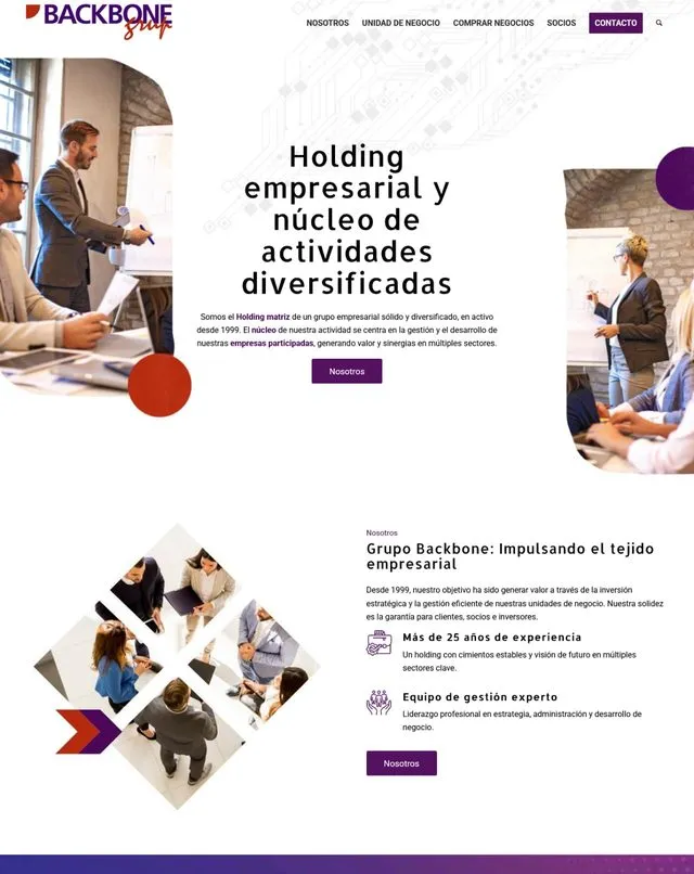 Web de Backbone (Holding empresarial)
