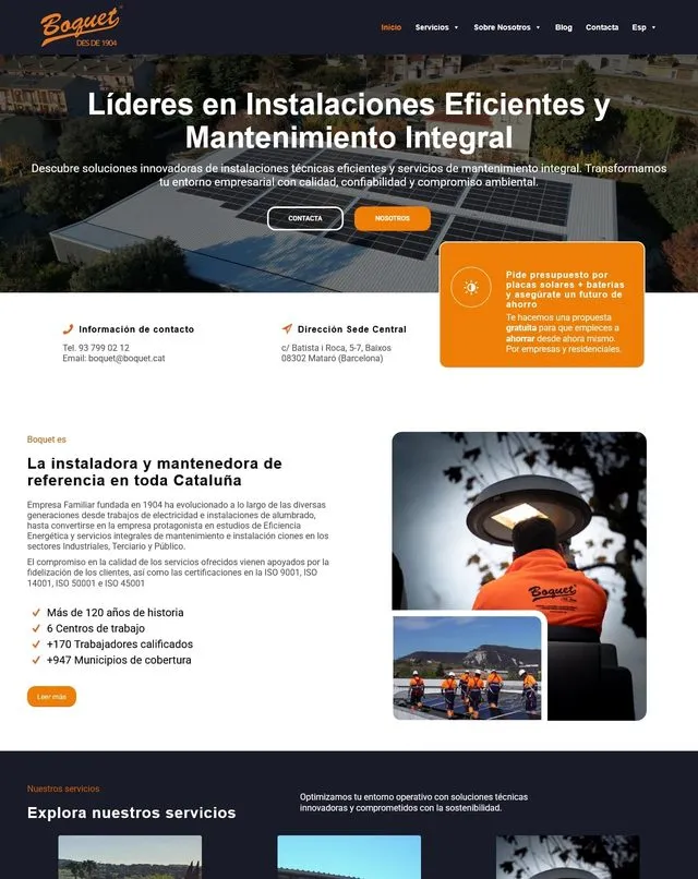 Web de Boquet (Panells solars)