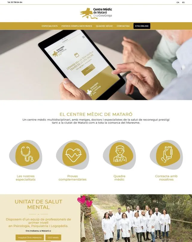 Web de Centre Mèdic Mataró (Centre mèdic)