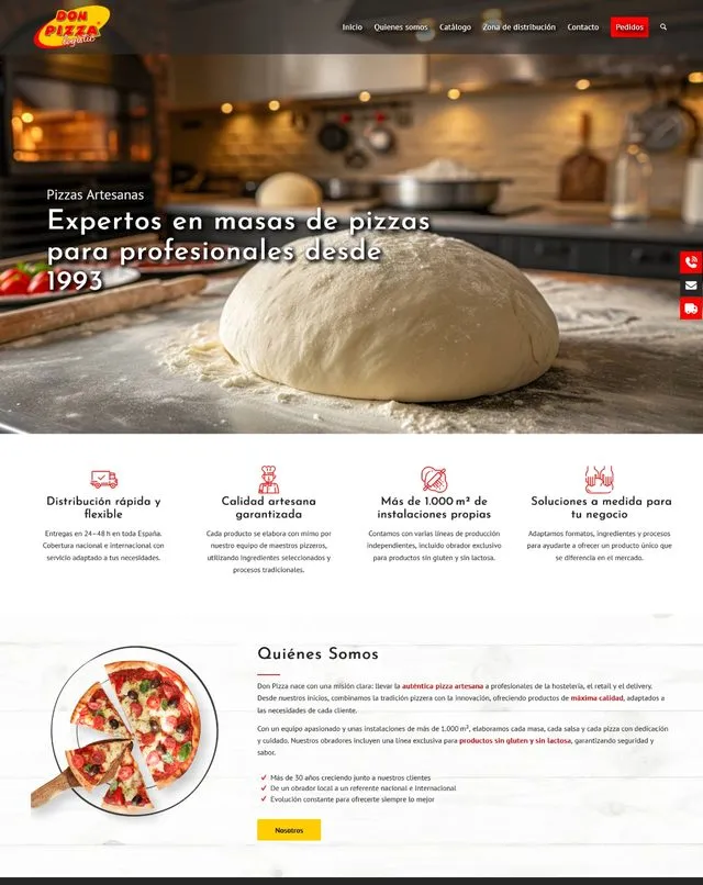 Web de donpizza (Masses per a pizza)