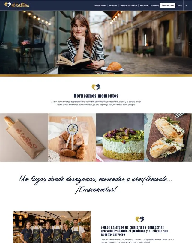 Web de El Taller Cafetería (Cafeteria)