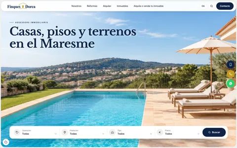Portada del web de Finques Dorca