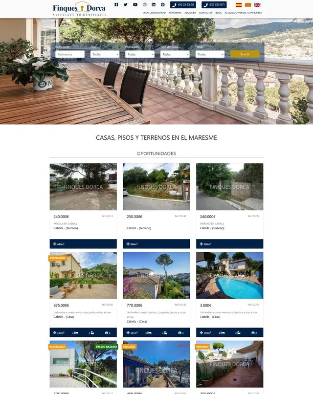 Web de Finques Dorca (Immobiliària)