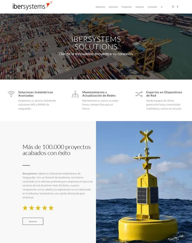 Web de ibersystems (Solucions sense fil)