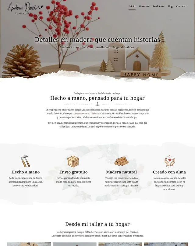 Web de Manuela Decó By Manuela (Decoració en fusta)