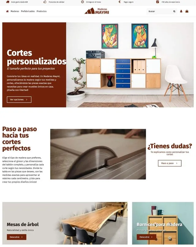 Web de Maderas Maymi (Fustes)