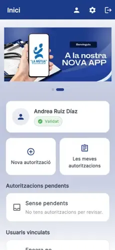 App de Mutua Granollers: l’inici amb les autoritzacions