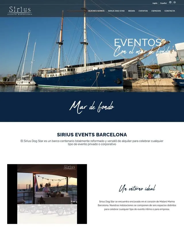 Web de Sirius Events (Vaixells)