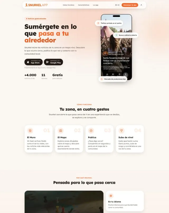 Web de Snurkel (Notícies geolocalitzades)