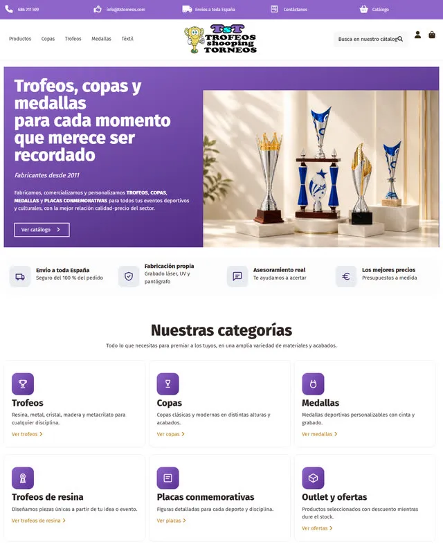 Web de Trofeos Shopping Torneos (Trofeus i medalles)